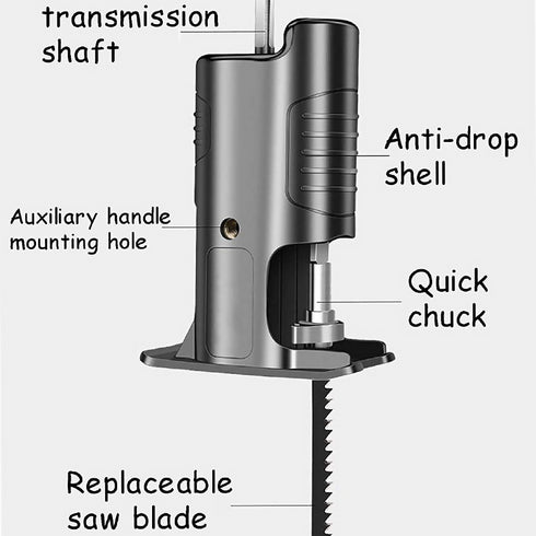 Electric Drill to Electric Reciprocating, Saw Adapter Screwdriver Conversion Head for Wood Metal Cutting.